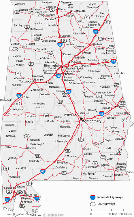 Map Of Alabama Cities and Highways Map Of Alabama Cities Alabama Road Map