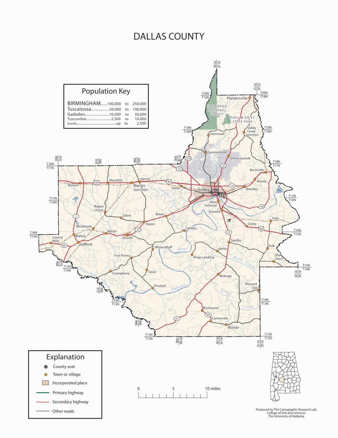 Map Of Alabama Colleges Dallas County Alabama Digital Alabamadigital Alabama