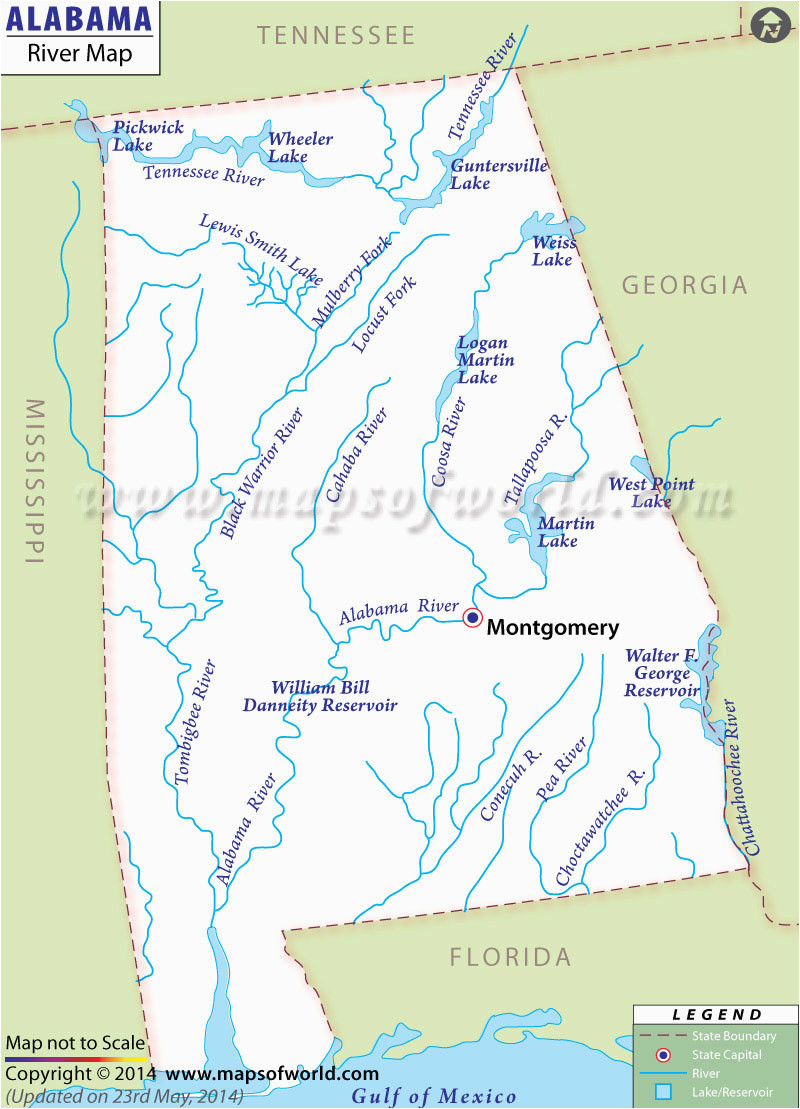 Map Of Alabama Rivers Alabama Rivers Map Rivers In Alabama