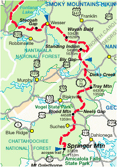 Map Of Appalachian Trail In Georgia Appalachian Trail Planner Website Includes Georgia north Carolina