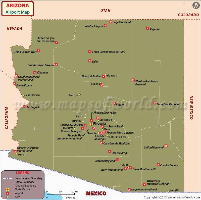 Map Of Arizona Airports 21 Unique Map Of Arizona Airports Bnhspine Com