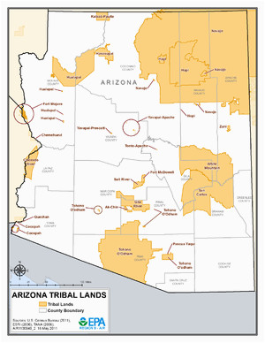 Map Of Arizona Indian Reservations List Of Indian Reservations In Arizona Wikipedia