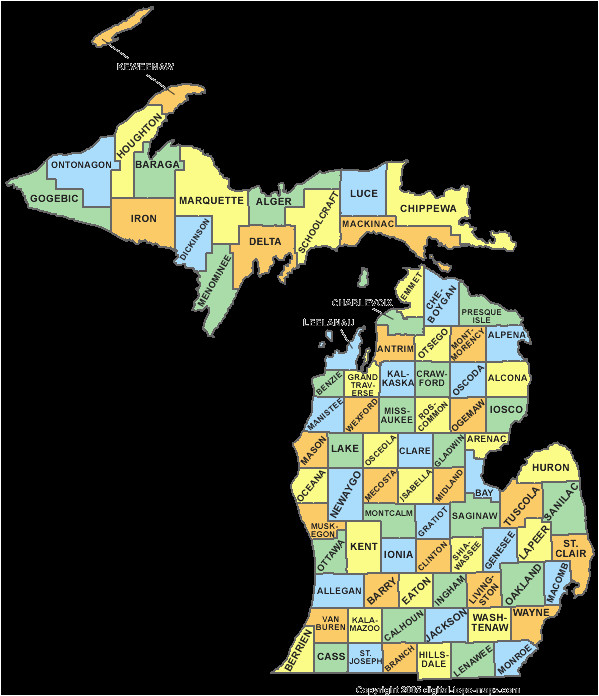 Map Of Benzie County Michigan Michigan County Codes