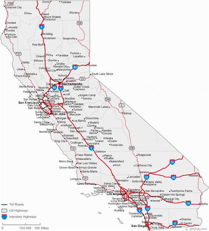 Map Of California Freeways and Highways Map Of California Cities California Road Map
