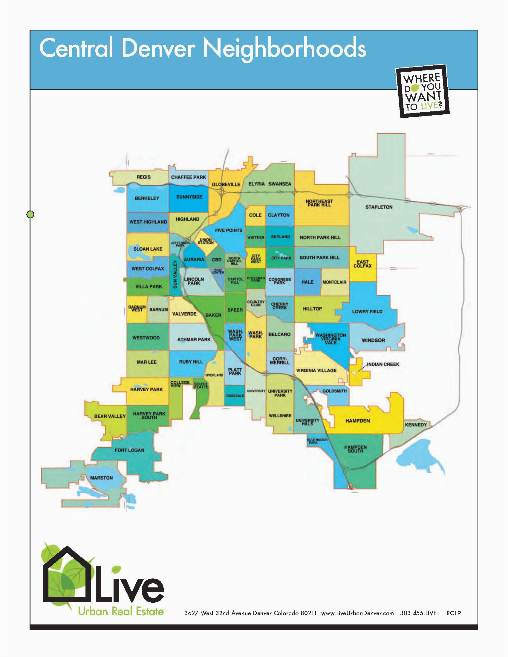 Map Of Dispensaries In Colorado Denver Neighborhood Map L Find Your Way Around Denver L Neighborhood