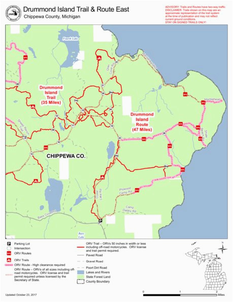 Map Of Drummond island Michigan Drummond island East Cycle Conservation Club Of Michigan