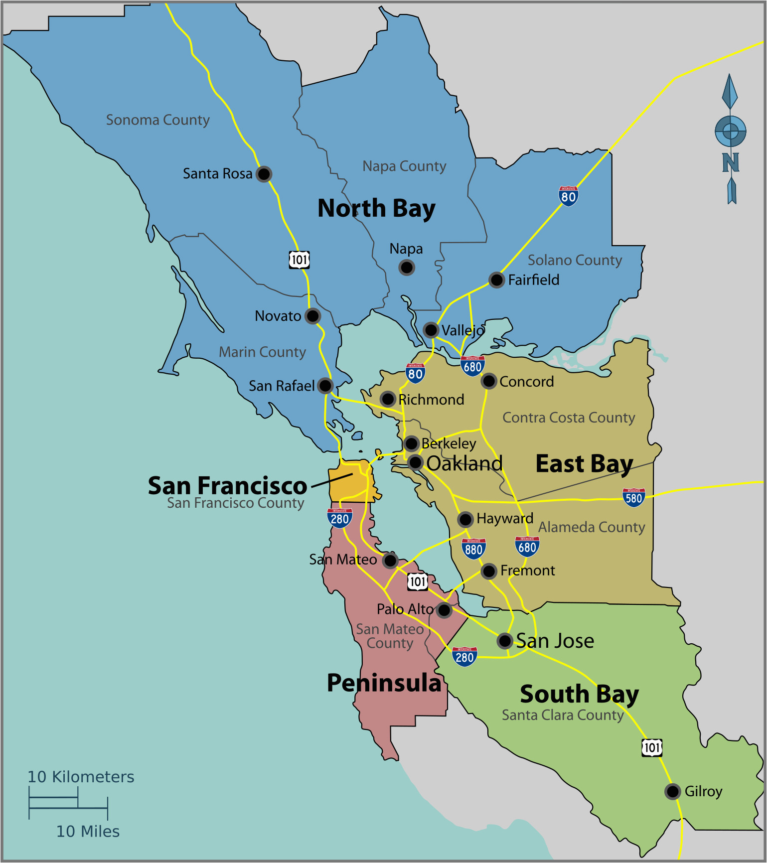 Map Of East Bay area California San Francisco Bay area Wikipedia