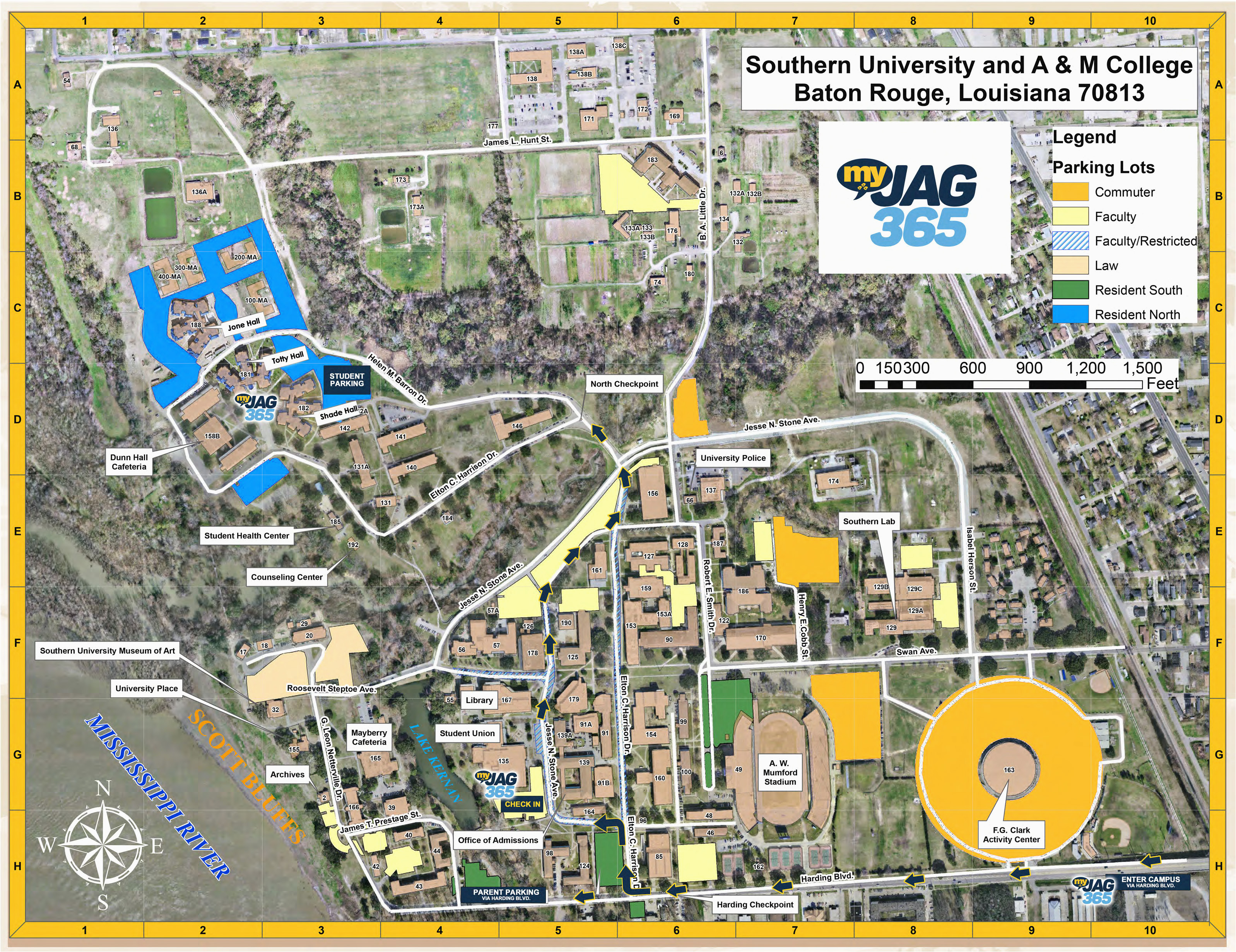 Map Of Georgia southern University Campus Map southern University and A M College