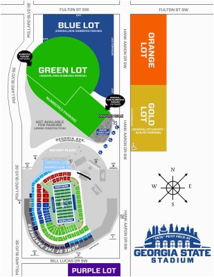 Map Of Georgia State University Gsu Football Gameday Parking Georgia State athletics