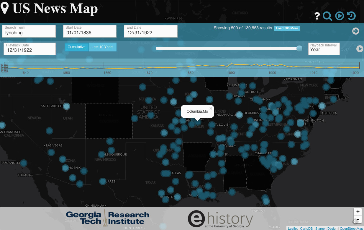 Map Of Georgia Tech Interactive Map Lets You Track How 19th and Early 20th Century