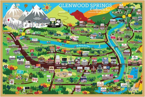 Map Of Glenwood Springs Colorado Cartoon tourist Map Of Glenwood Springs Co Photo Courtesy Of Www