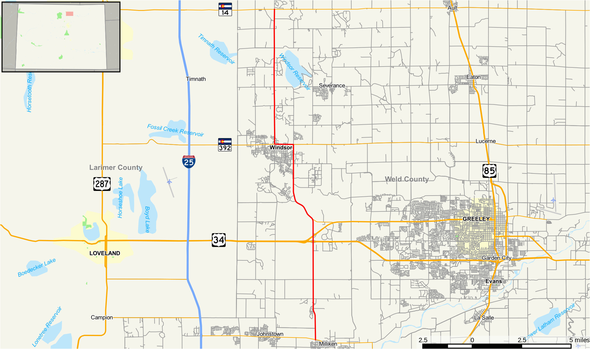 Map Of Loveland Colorado File Colorado State Highway 257 Map Svg Wikimedia Commons