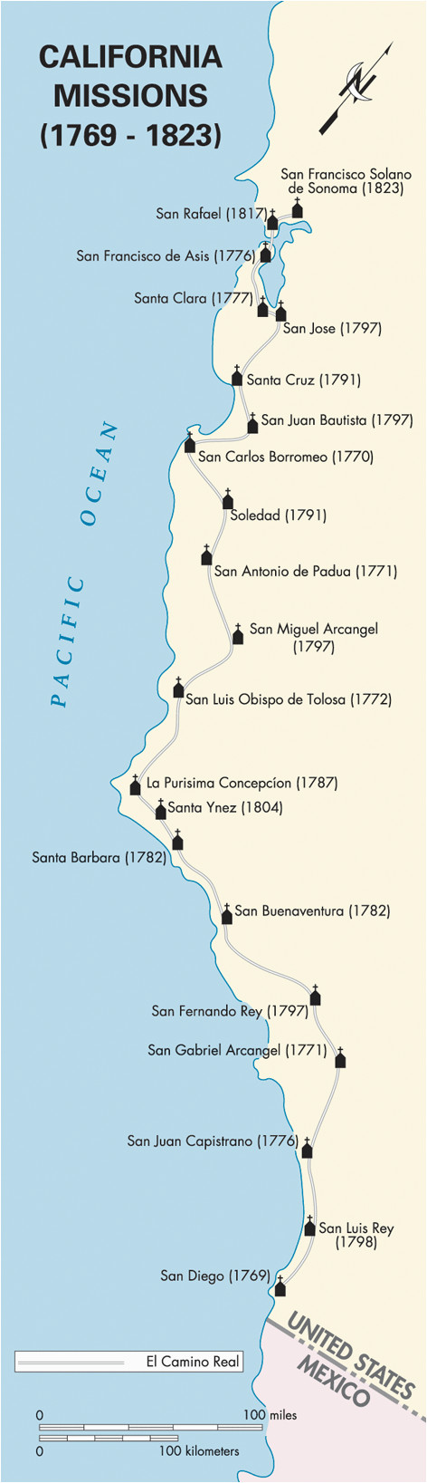 Map Of Missions In California Historic California Missions Road Trip Lots Of Places to See