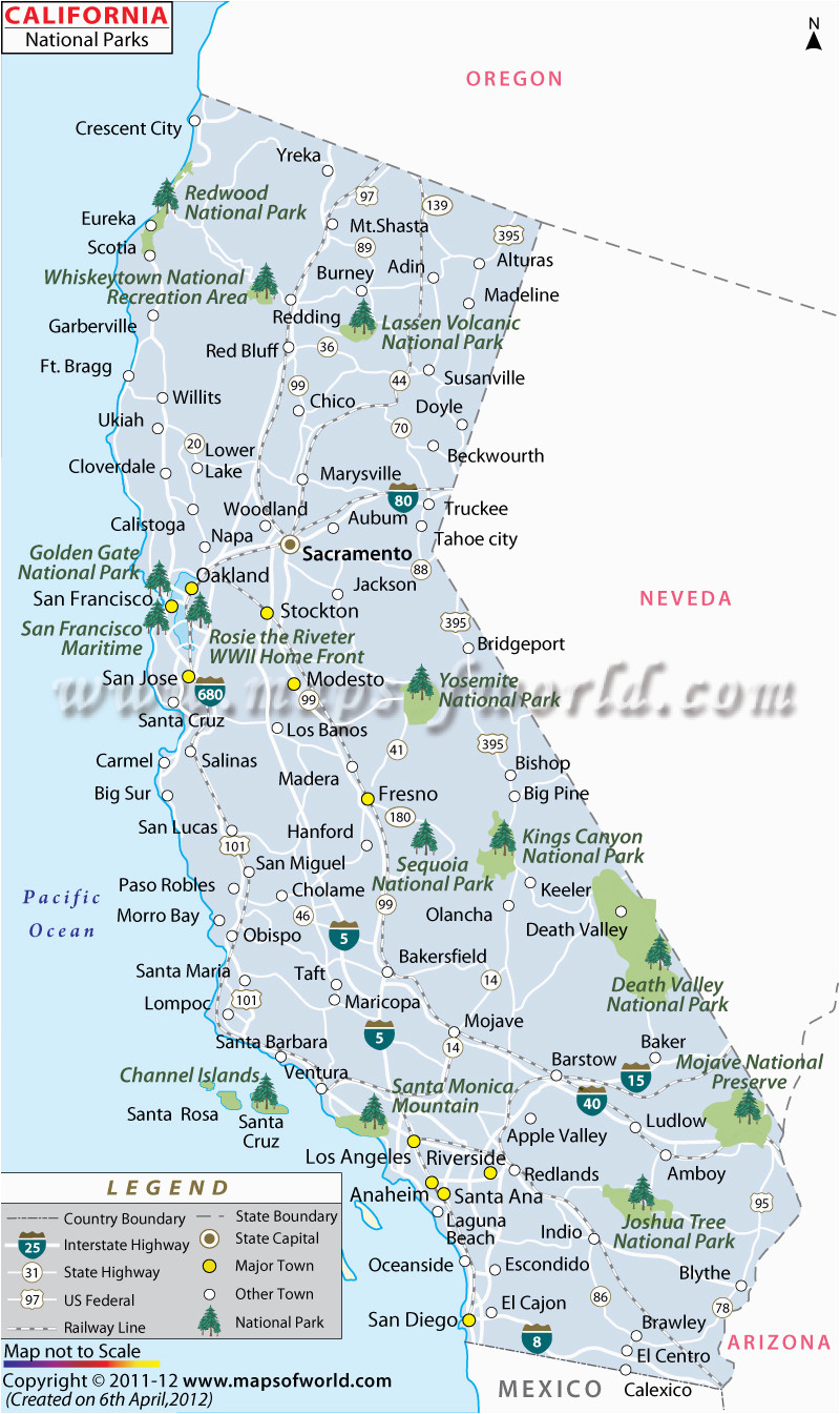 Map Of National Parks In California California National Parks Map List Of National Parks In California