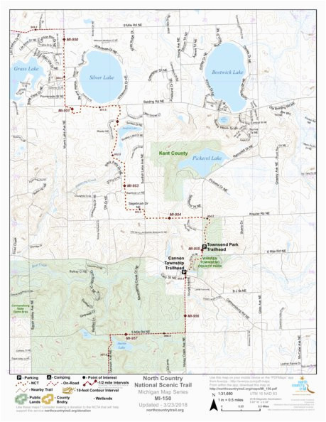 Map Of Newaygo County Michigan West Michigan Mi Maps 144 164 north Country Trail association