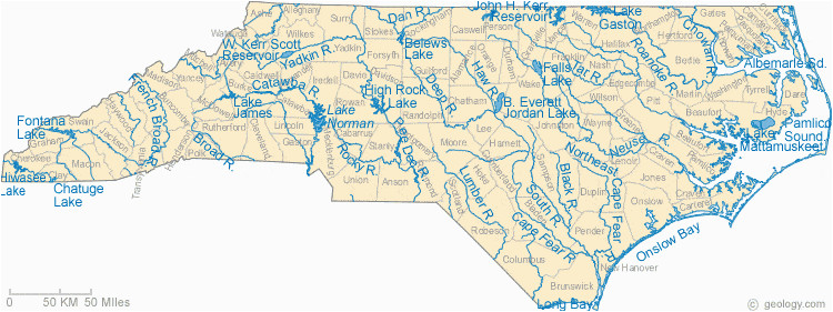 Map Of north Carolina Rivers Map Of north Carolina