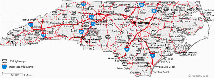 Map Of north Carolina Showing Cities Map Of north Carolina Cities north Carolina Road Map