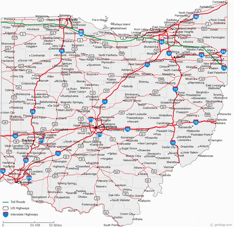 Map Of Ohio and Michigan with Cities Map Of Ohio Cities Ohio Road Map