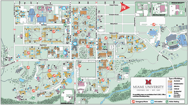 Map Of Ohio Colleges Oxford Campus Maps Miami University