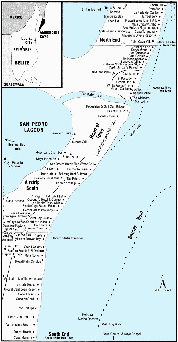 Map Of San Pedro California San Pedro town Belize Maps Ambergris Caye