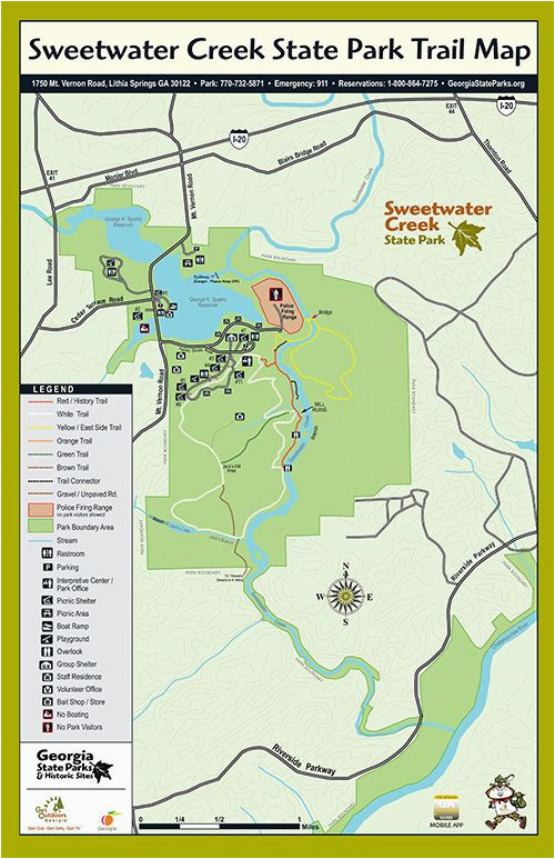 Map Of southwest Georgia Trails at Sweetwater Creek State Park Georgia State Parks D