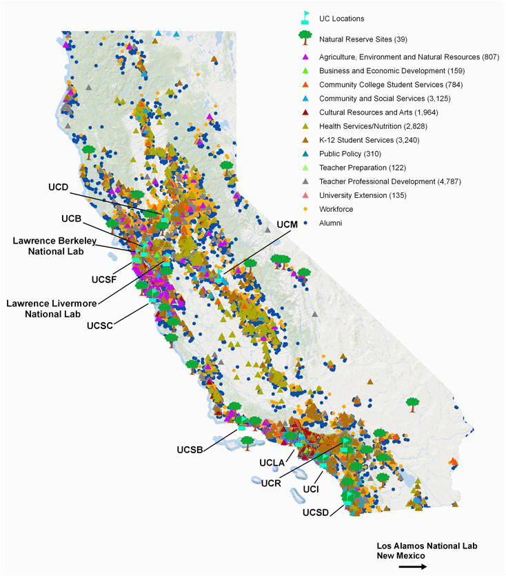 Map Of University Of California Campuses University Of California About the Accountability Report