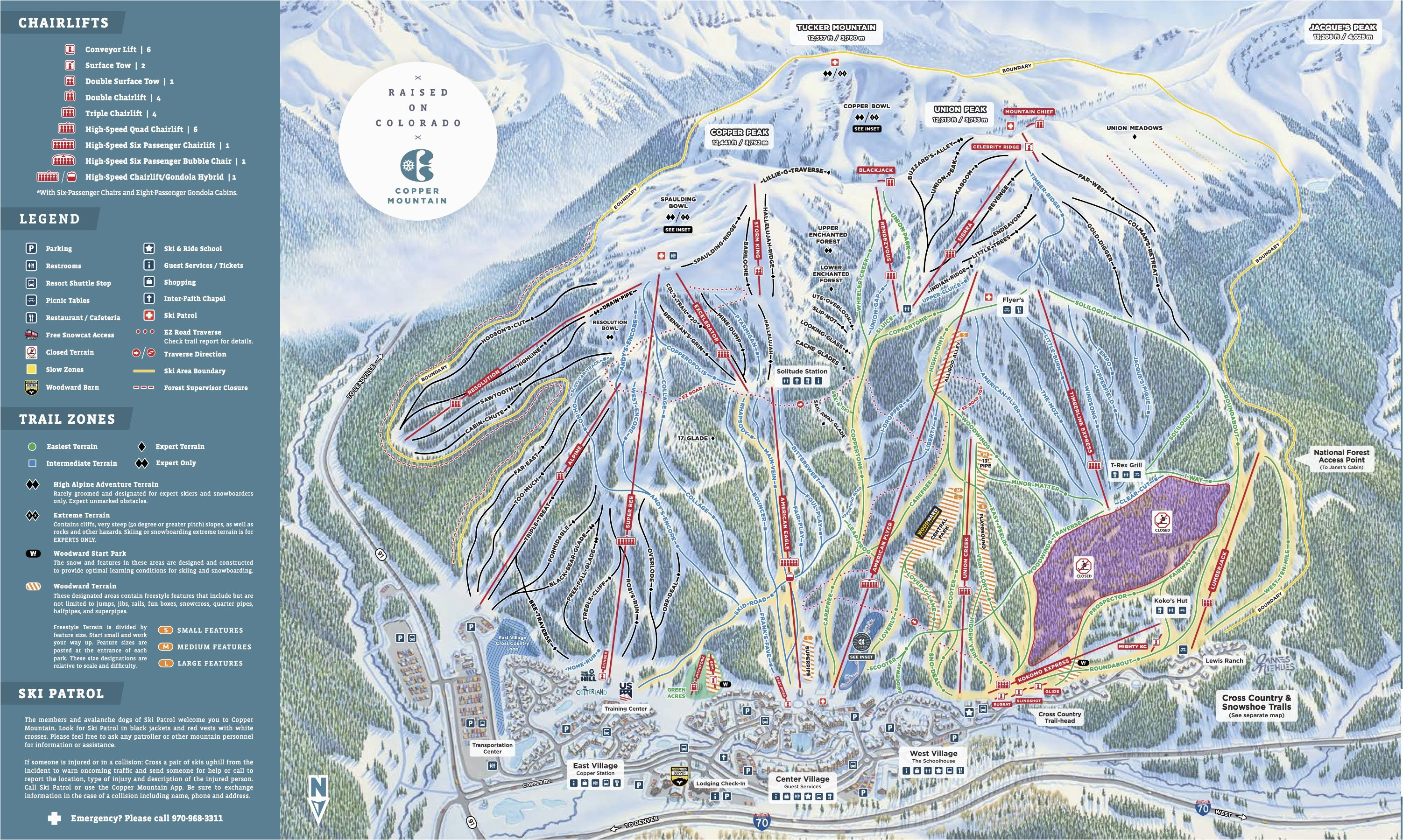 Map Of Winter Park Colorado Copper Mountain Resort Trail Map Onthesnow