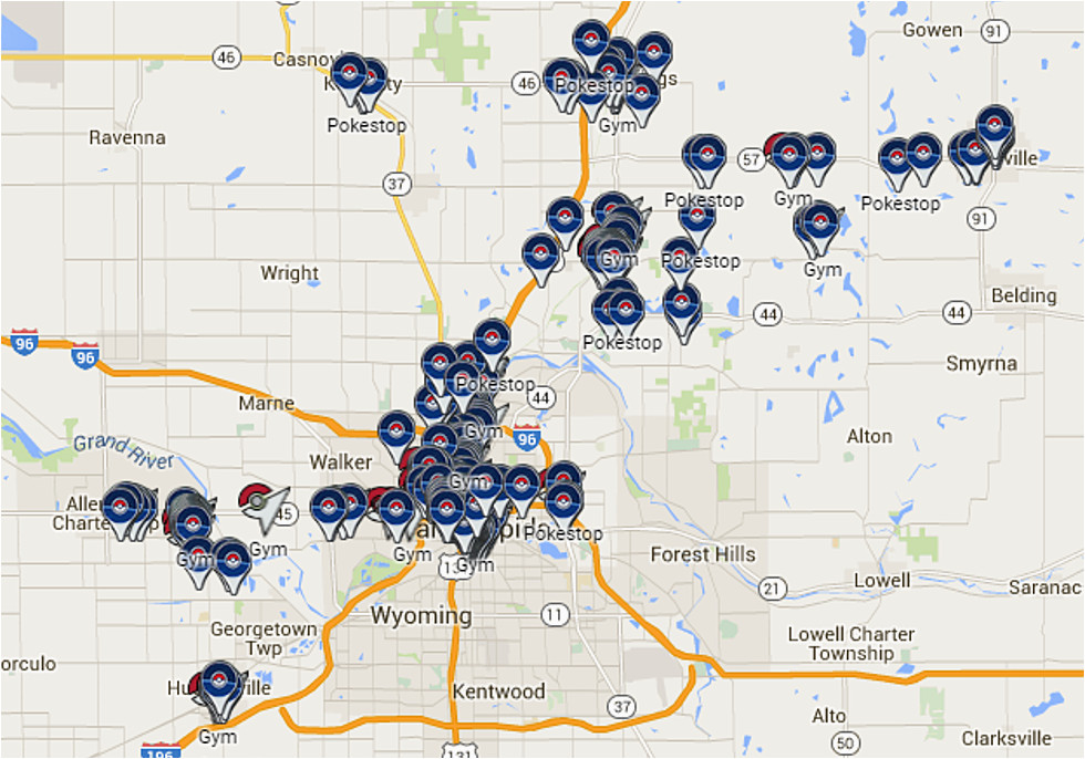 Map Of Zeeland Michigan Public Michigan Pokemon Go Map