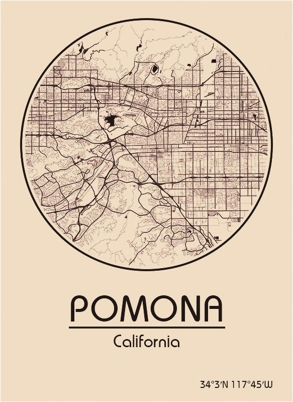 Map Pomona California Karte Map Pomona Kalifornien California Vereinigte Staaten