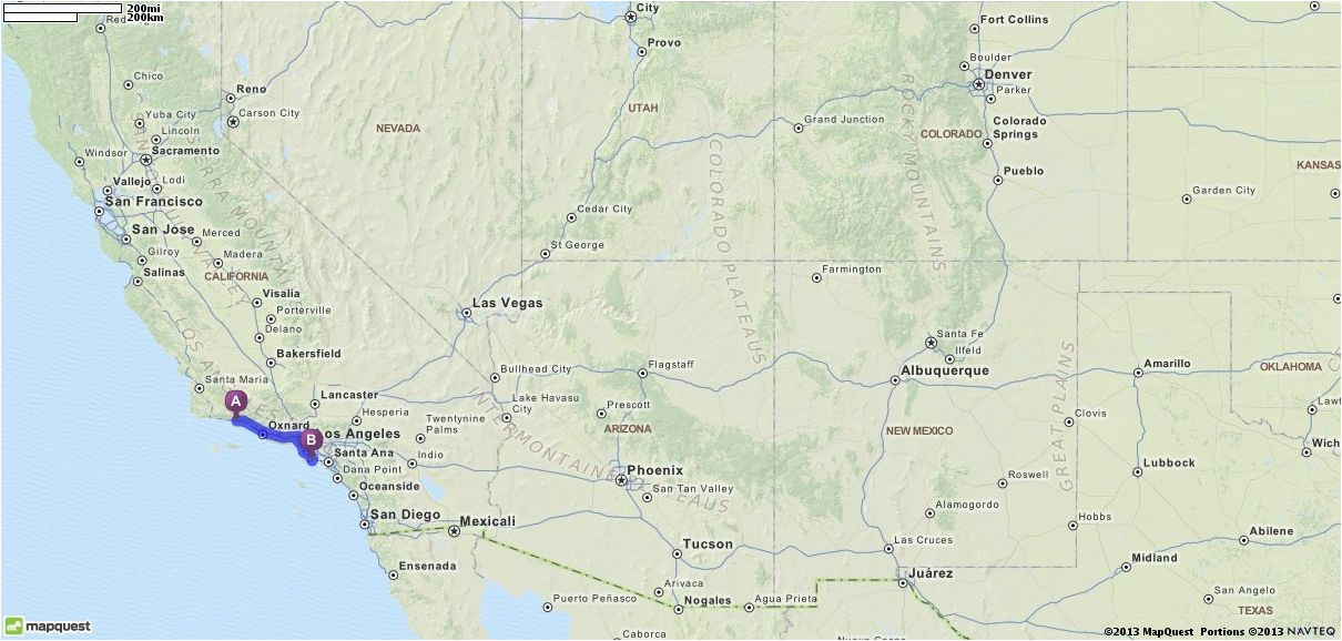 Map Quest California Driving Directions From Santa Barbara California to Long Beach
