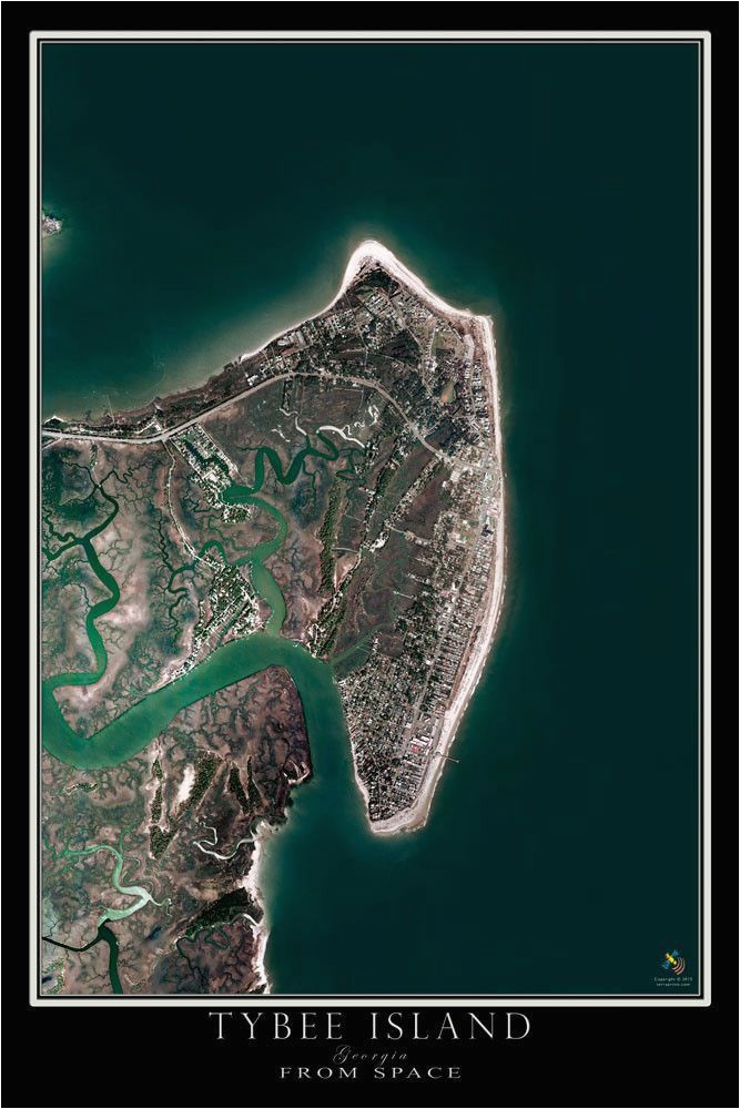 Map Tybee island Georgia Tybee island Georgia Satellite Poster Map Georgia On My Mind