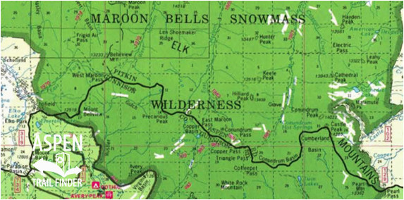 Maroon Bells Colorado Map Trail Maps aspen Trail Finder