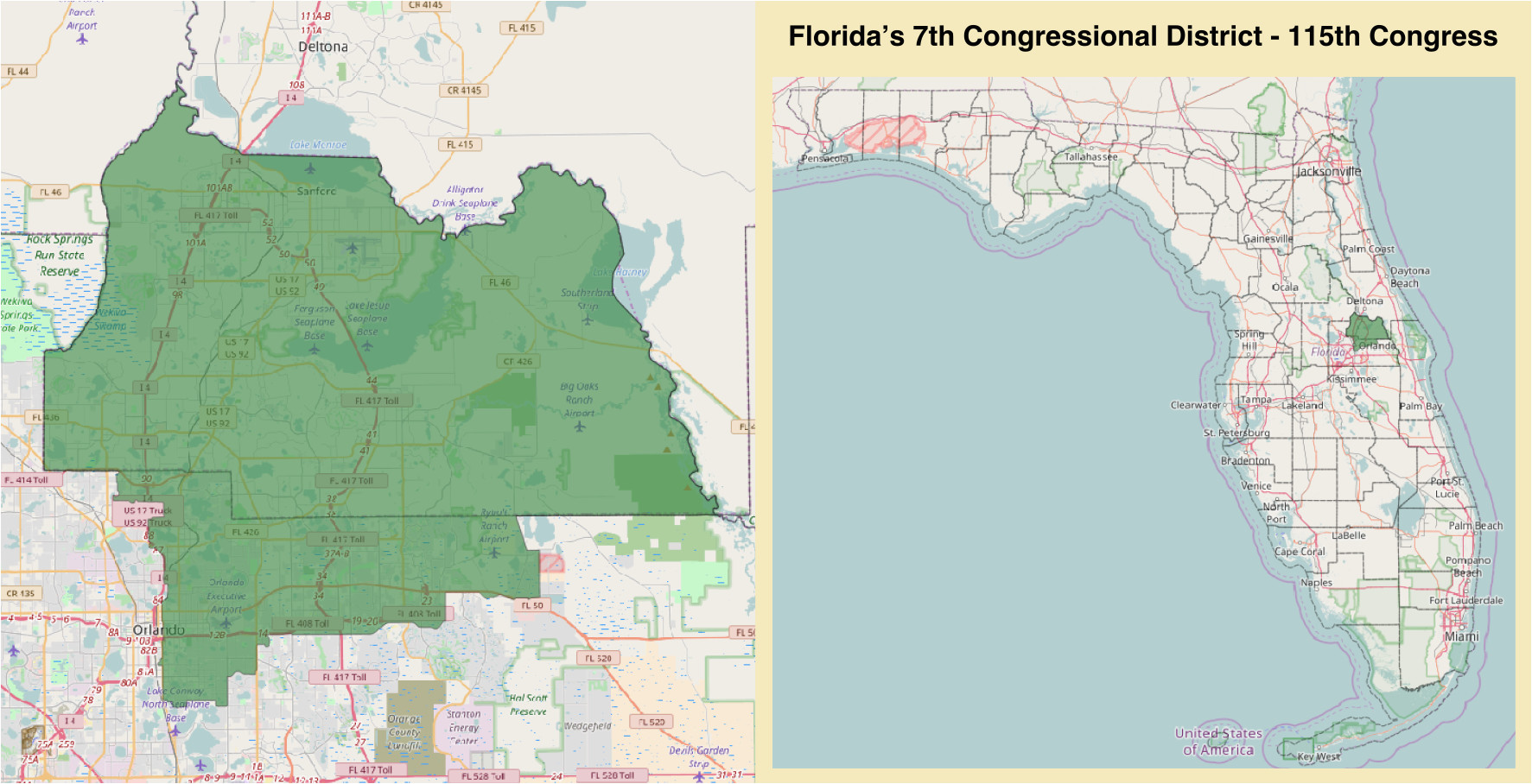 Michigan 7th Congressional District Map Florida S 7th Congressional District Wikipedia