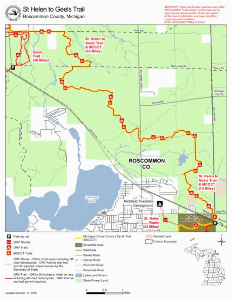 Michigan atv Trail Maps St Helen to Geels Trail Mccct Cycle Conservation Club Of
