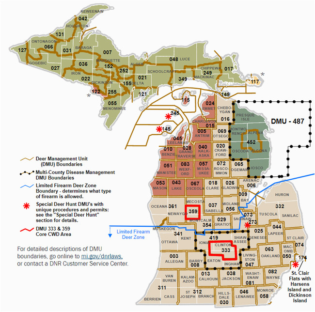 Michigan Hunting Zones Map Dnr Dmu Management Info