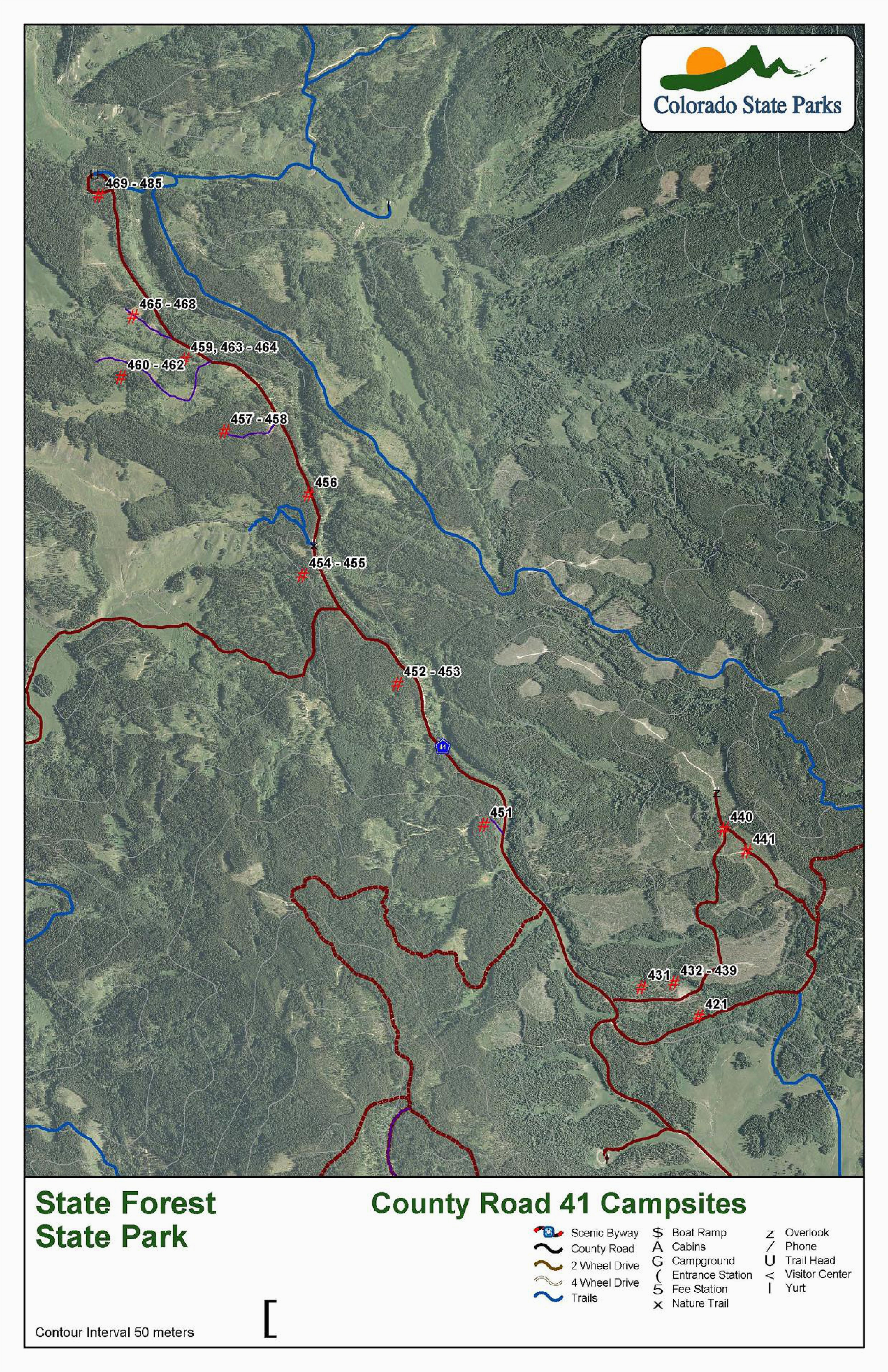 National forest Campgrounds Colorado Map State forest State Park Outthere Colorado