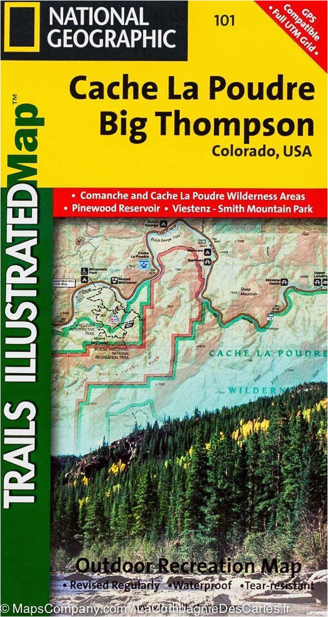 National Geographic Maps Colorado Trails Map Of Cache La Poudre Big Thomson Colorado 101