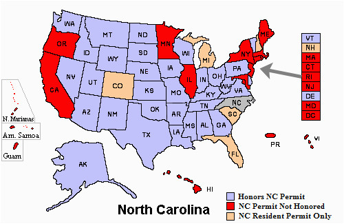 North Carolina Concealed Carry Reciprocity Map Nc Chp Reciprocity as Of 08 16 2015 north Carolina Gun Owners