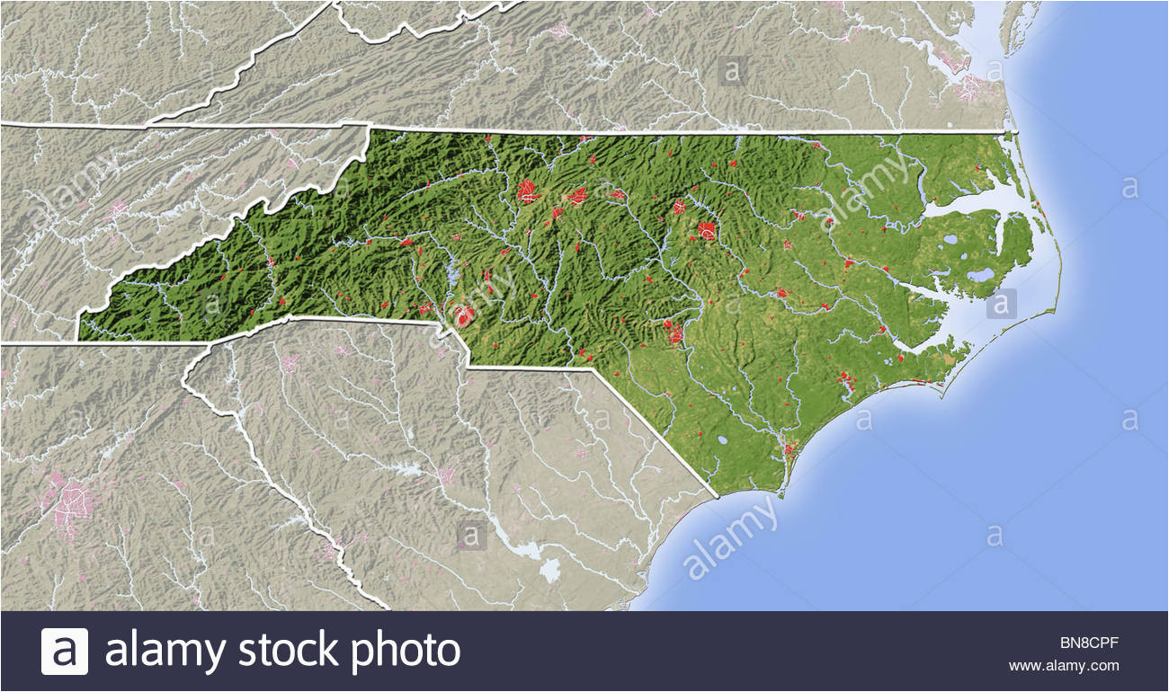 North Carolina Relief Map north Carolina State Map Stock Photos north Carolina State Map