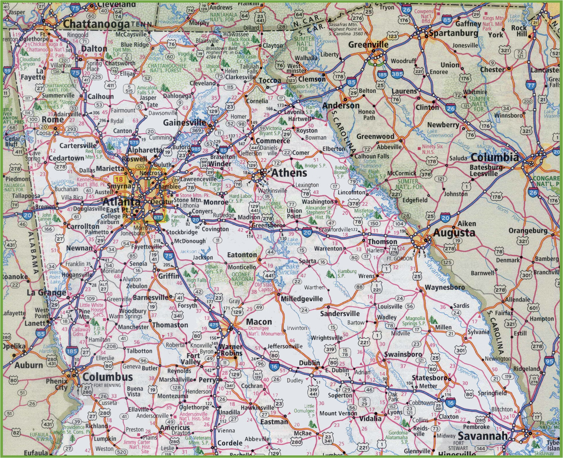 North Georgia Counties Map Georgia State Maps Usa Maps Of Georgia Ga