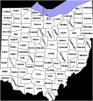 Northwest Ohio County Map List Of Counties In Ohio Wikipedia