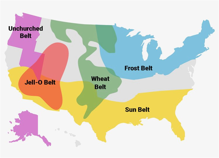 Ohio Snow Belt Map Regions Of America Include Bible Belt and Rust Belt Business Insider