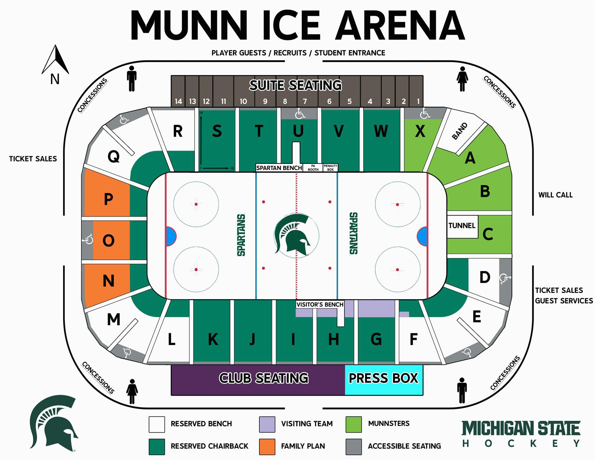 Ohio State Football Stadium Map Student Sections Michigan State University athletics