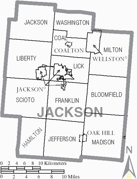 Ohio townships Map File Map Of Jackson County Ohio with Municipal and township Labels