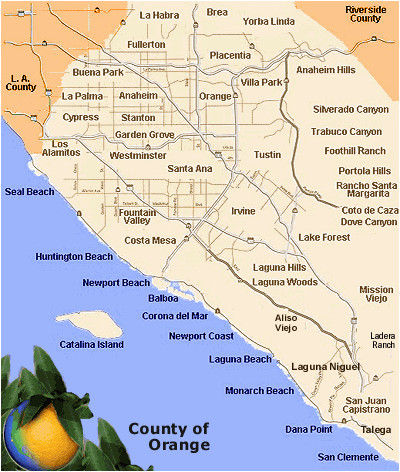 Orange County California Map with Cities Guide to orange County Cities