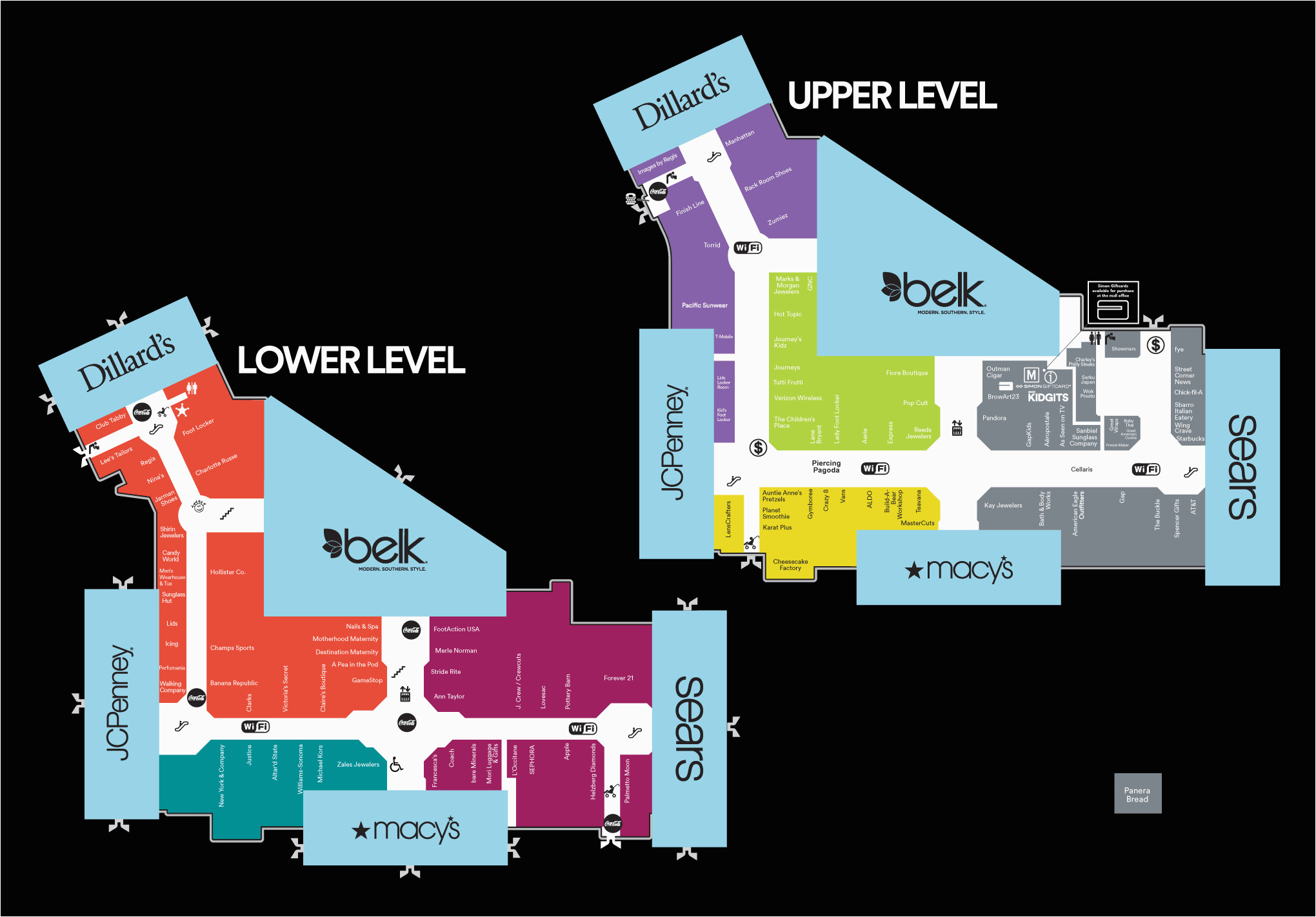 Outlets In California Map Store Directory for Haywood Mall A Shopping Center In Greenville