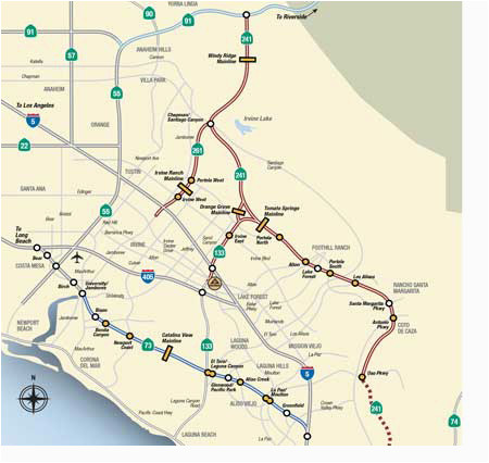 Rancho Santa Margarita California Map Map Rates the toll Roads