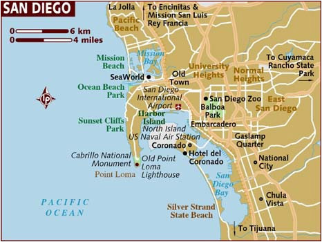 San Diego California On Map Map Of San Diego