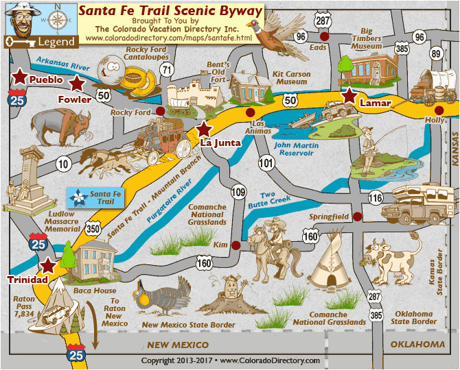 Santa Fe Trail Map Colorado Springs Santa Fe Trail Map Maps Directions