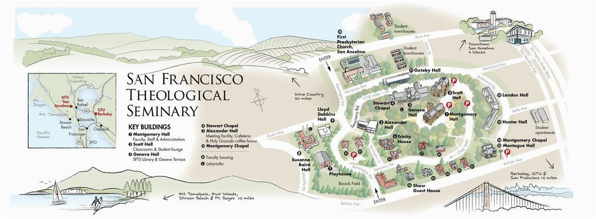 Sebastopol California Map Title San Francisco theological Seminary California Starting Point